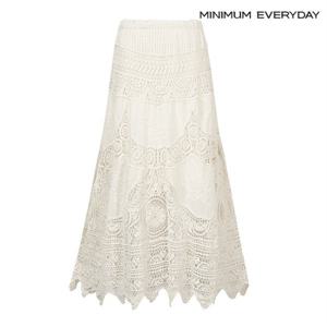 정상가:119,000원 ㅣ [미니멈 에브리데이]레이스 허리 밴딩 롱 스커트 (EB2WH011D)