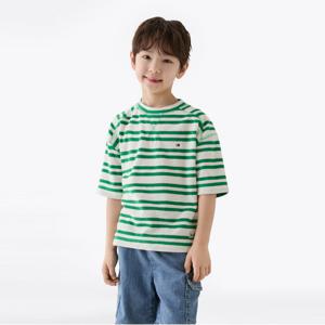 타미힐피거 테리 스트라이프 반팔 스웨트셔츠 (T42F1KKO810BT1YBH)