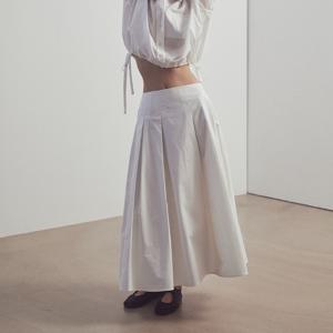 Flared midi skirt_White