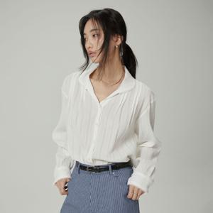 [1차 리오더] Essential pintuck blouse_White
