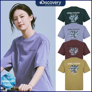 디스커버리 신상 고윤정 프레시벤트 남여공용  워싱 카모 반팔티 DXRS7F053