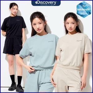 디스커버리 25년 신상 프레시벤트 워시드 여성 경량 반팔 맨투맨 DWTR94053