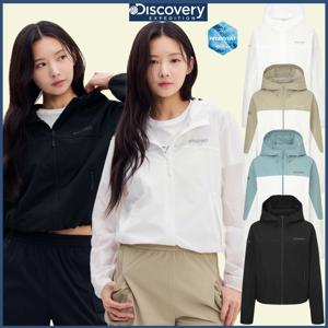 디스커버리 25S/S 여름신상세미오버핏 여성 컬러블럭 크롭 바람막이 DWWJ94053