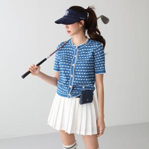 [패턴퀸 GOLF] 비스코스 리본패턴 반팔 가디건 #22585