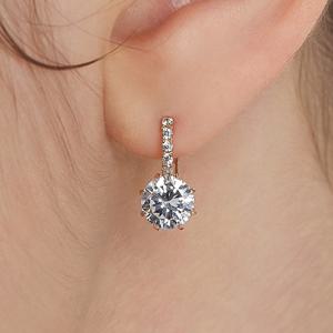 14K 원터치 귀걸이 SPBEE686 큐빅 화려한 링 드롭 귀걸이