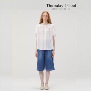 [Thursday Island] 크링클 카라 블라우스 (T234MBL636W)