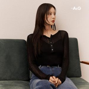 [론칭가69,900원]더엣지 버튼업 시스루 니트 3종