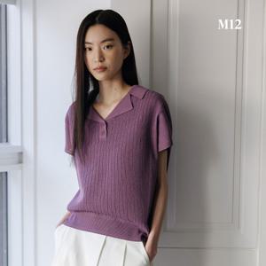 [온플] M12 25SS 여성 린넨블렌디드 크로셰 카라니트 3종