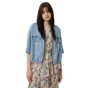 [시슬리] 노카라 라운드 데님 반팔 자켓 SADKE1531