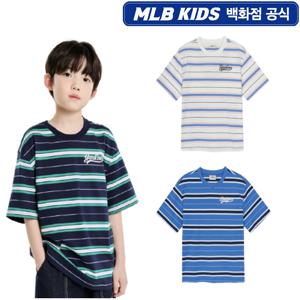 [MLB키즈] 바시티 스트라이프 반팔티셔츠CL 7ATSV0753
