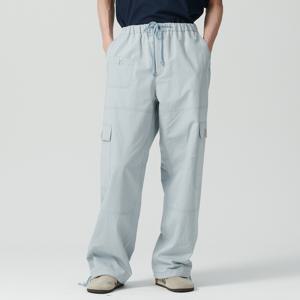 [최초가 238,000원] [COLLECTION LINE] 럭스 페브릭 밀리터리 디테일 카고 팬츠 스카이 블루