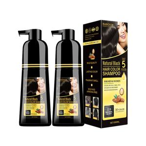 나녹신 간편하고 빠른 새치 커버 염색 샴푸 200ml, 블랙  2개