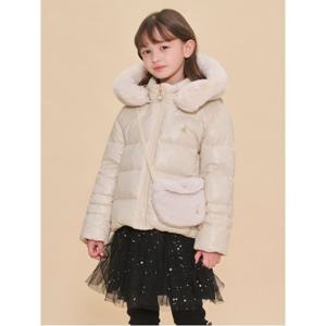 [30%OFF]여아 프리미엄 미니가방 덕다운 하프패딩 - 베이지