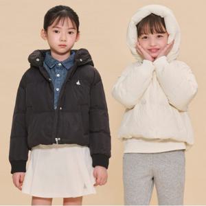 [30%OFF]24FW 여아 하이넥 후드 덕다운 숏패딩