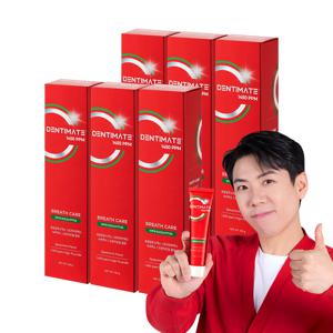 덴티메이트 1450 고불소 유칼리 구취케어 치약 스피아민트향 150g 3+3입