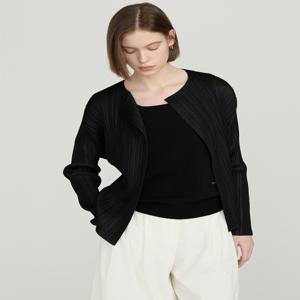 [닥스 여성] [[25SS]] DLJA5BP21BK [D-PLEATS] 블랙 가디건 겸용 긴팔 플리츠 자켓