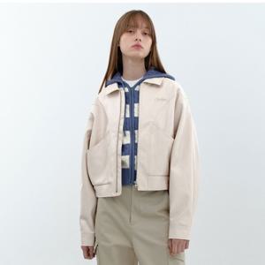 비건 레더 크롭 자켓 (2colors)
