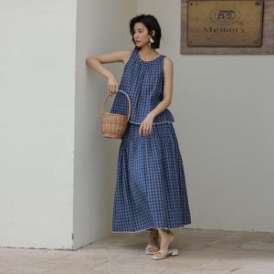 5/2일예약배송_LS_Blue plaid check skirt