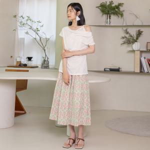LS_Flower pleated skirt_PINK