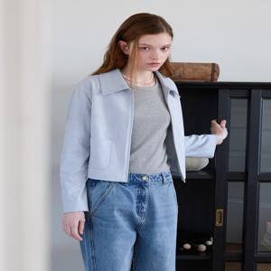 8번.슬림 골지 자수포인트 반팔티셔츠OW5ME377