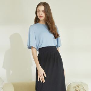 [최초가 118,000원] 심리스 모달 루즈핏 반팔프릴  탑 & 모달 스커트 세트