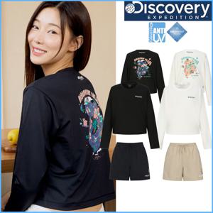 디스커버리 여성 크롭 워터 긴팔티 래쉬가드세트 DWSW7B043,DWSB7B043