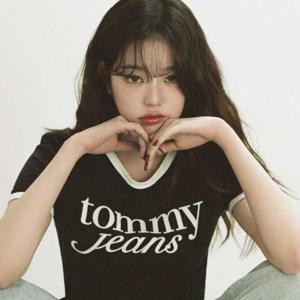 타미진 여성 스크립트 링거 티셔츠 T32F1TTO38TWT1