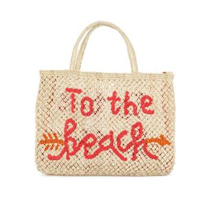 'To The Beach' Small Bag - Natural, scarlet and tango