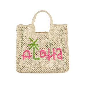'Aloha' Stella Large Bag - Natural, pink and apple