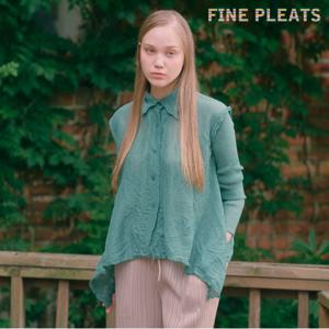 [FINE PLEATS] 피네 플리츠 A라인 숏 가디건 그린