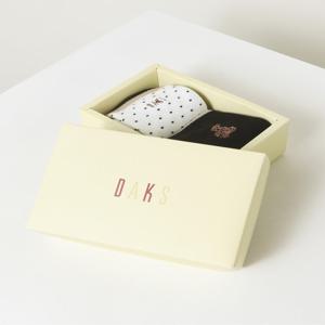 [선물포장/쇼핑백동봉]닥스베어 자수 장식 여성장목 2족세트 DBSS5E403