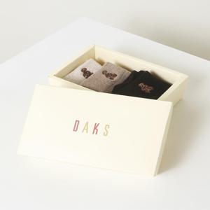 [선물포장/쇼핑백동봉]면혼방 닥스베어 자수 장식 여성중목 3족세트 DBSS5E404