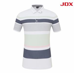 남성 앞판 스트라이프 제에리 변형카라 티셔츠 (X2TSU2559WH)