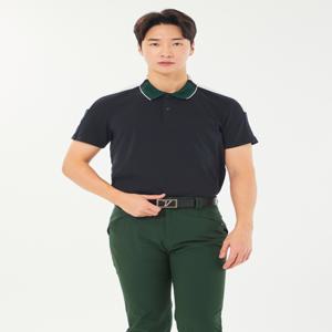 남성 골프 와플 메쉬 폴로 반팔 티셔츠 VMTSN406_BK