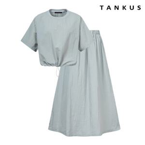 정상가:89,000원 | 데일리 스트링 티셔츠 밴딩 스커트 셋업 (TV2OP064L0)