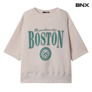 정상가:59,000원 ㅣ 라운드 그래픽 반팔 맨투맨 (BX1TS011L0)