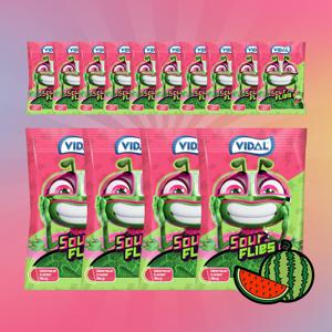 [VIDAL] 스페인 비달 사우어 플라이 워터멜론향 젤리 80g x 14봉세트 (2세트 구매시 피크닉매트 선물)