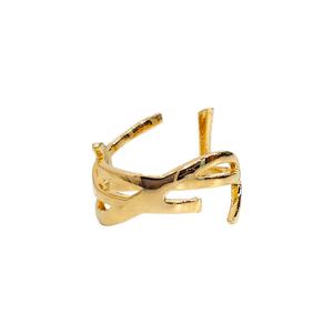 [명품] 24FW YSL 로고 오피움 트위스트 링 / 골드 670468 Y1500 8030