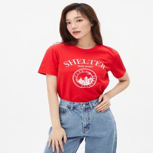 [플라스틱 아일랜드][BEIGE]실켓터치 시티 프린트 티셔츠 PR7CH361