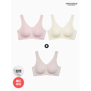 [하프클럽/크로커다일 이너웨어]25SS 라이크라 인견쉘론 몰드부착 V넥 감탄브라 2+1 택1