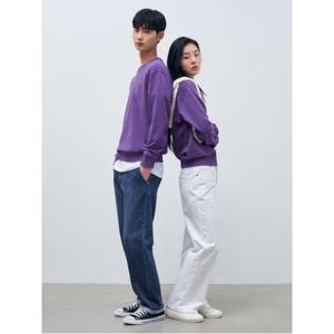 남성  빈폴  남녀공용 로고 자수 스웨트 셔츠 - 퍼플 BC4141E03U