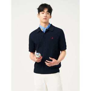[빈폴솔솔니트] 케이블 칼라넥 니트  네이비 (BC5451C40R)