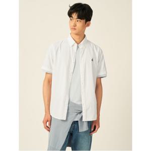 시어서커 솔리드 반소매 셔츠  화이트 (BC5465C411)