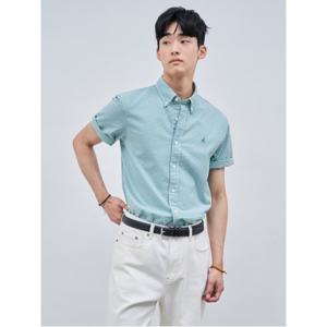 강연 시어서커 깅엄 체크 반소매 셔츠  그린 (BC4465O43M)