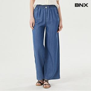 정상가:69,000원 | 심플 밴딩 루즈핏 데님 롱 와이드 팬츠 (BW2PT008L0)