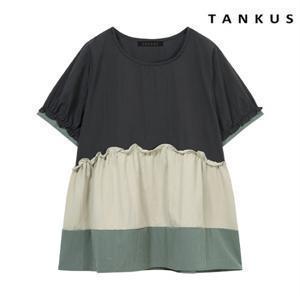 정상가:69,000원 ㅣ 컬러 배색 프릴 블라우스 (TX2BL013L0)