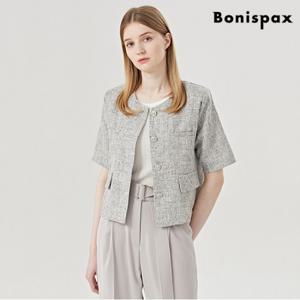 정상가:99,000원 | 라운드넥 페이크 포켓 페미닌 반팔 자켓 (XO1JK028L0)