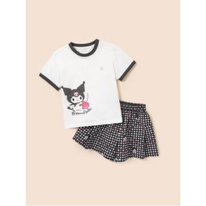 [5%OFF][산리오] 쿠로미 깅엄체크 상하세트 - 블랙