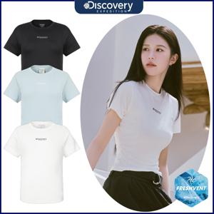디스커버리 신상 고윤정 프레시벤트 여성 슬림핏 절개 반팔티셔츠 DWRS96053