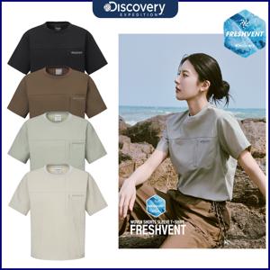디스커버리 신상 고윤정 프레시벤트 우븐 여성 포켓 반팔티셔츠 DWRS9C053